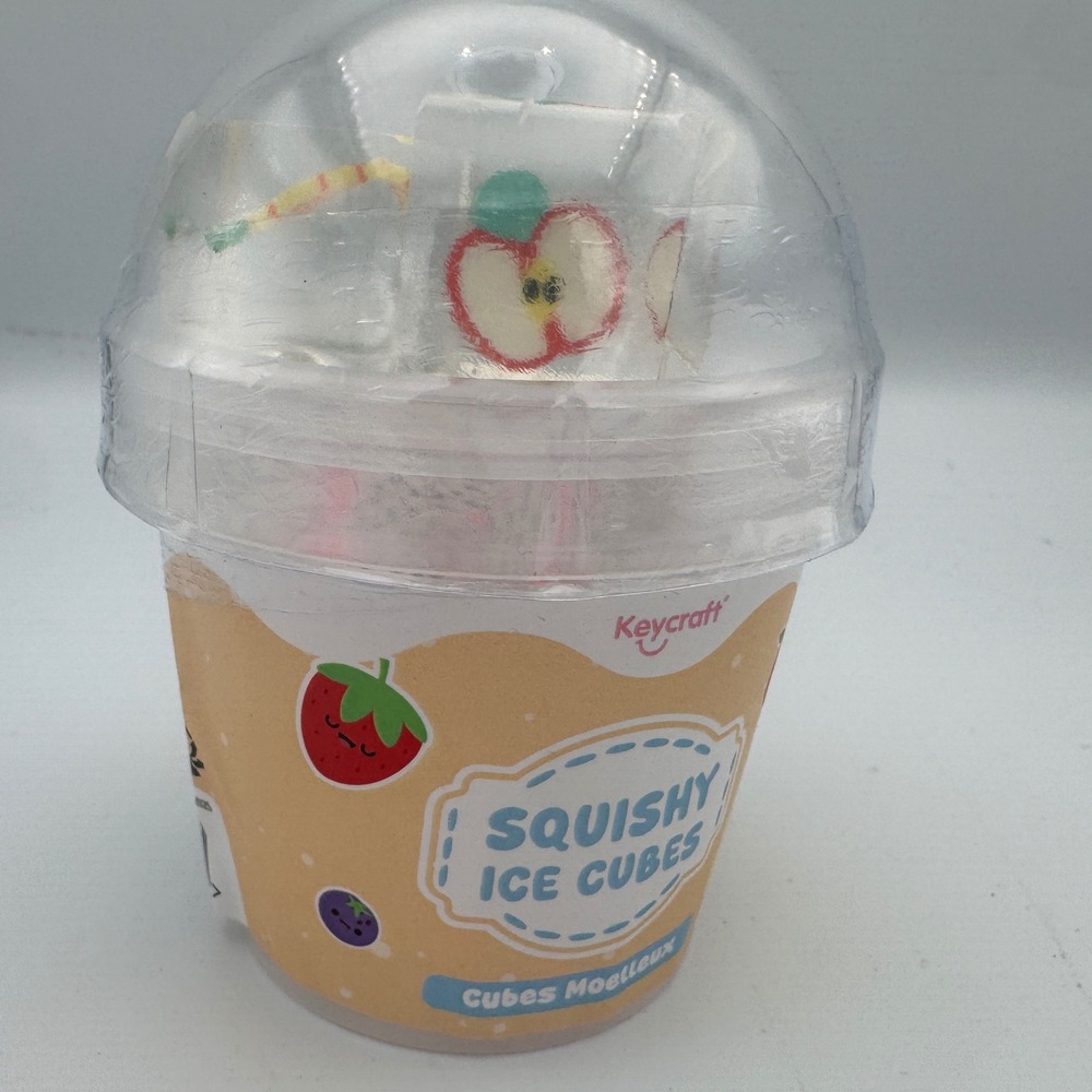 Keycraft Squishy Ice Cubes ASMR Peach Fruit Sensory Fidget Toy Sealed Cup